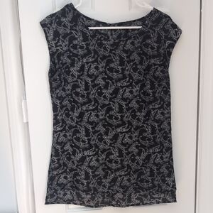 The Limited Black and White Paisley Top
